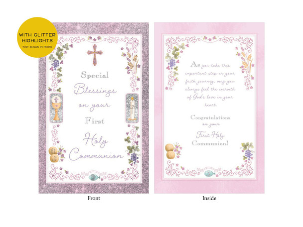Communion Cards (each): Blessings Pink(CD13337e)