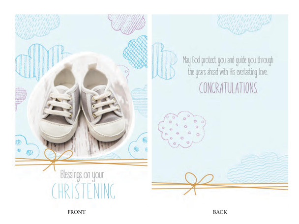 Packet Cards (6): Christening Blue Booties(CD13228)