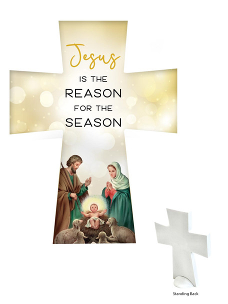 Standing Ceramic Cross : Jesus is the Reason (CR351JR)