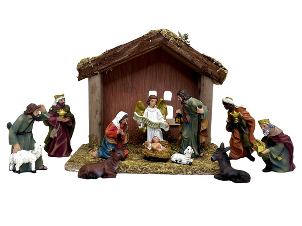 Nativity Set and Stable: 11pcs, 7.5cm(NS10430)