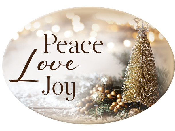 Oval Ceramic Plaque: Peace Love Joy (PL10373)