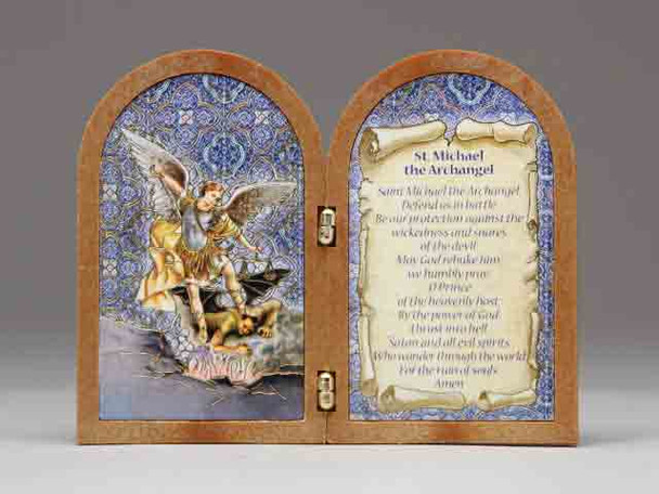 Bi-fold plastic plaque: St Michael (PL111119)