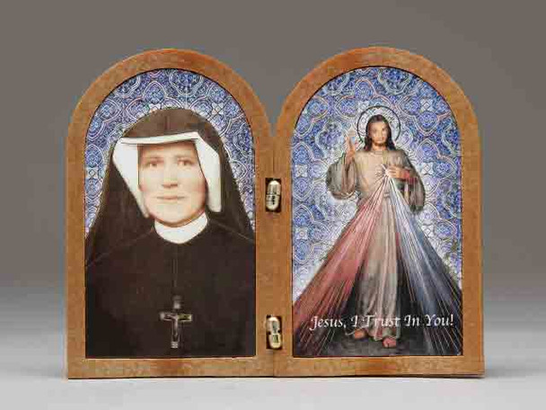 Bi-fold plastic plaque: Divine Mercy (PL111158)