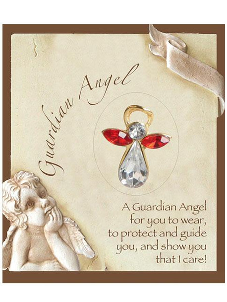 Birthstone Crystal Angel Pin: January