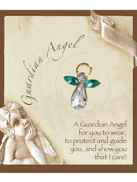 Birthstone Crystal Angel Pin: May