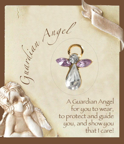 Birthstone Crystal Angel Pin: June