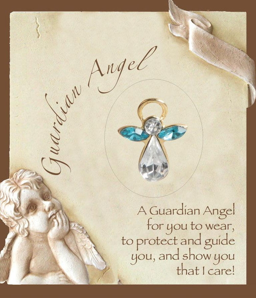 Birthstone Crystal  Angel Pin: December