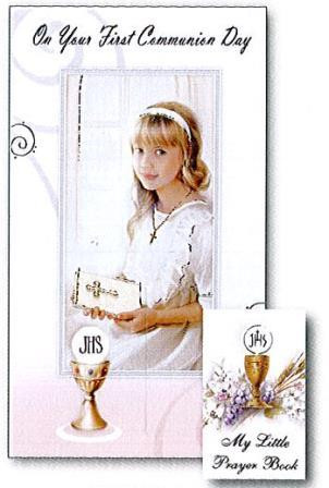 Communion Cards (each): Girl with Prayer Book(CDC7434e)