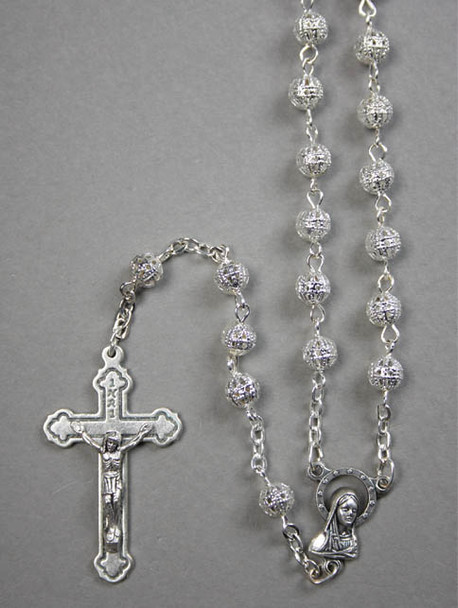 Rosary: 6mm Filigree silver bead (RXFIL6)