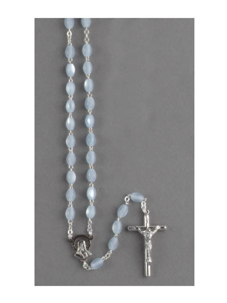 Rosary: Mother of Pearl Oval Bead Blue (RXIM2B)