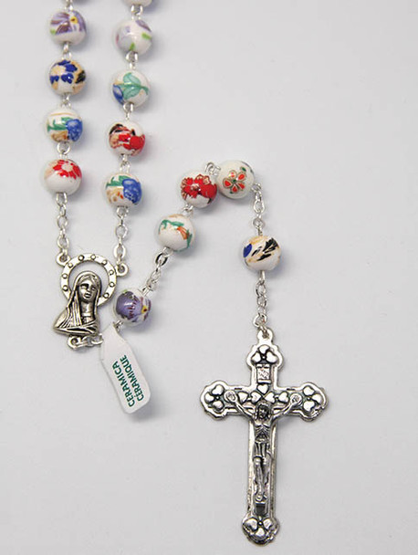 Rosary: Rose Ceramic 9mm bead (RX5599)