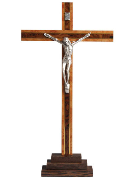 Standing Crucifix Wood and Metal Corpus 33cm (CRMP30)