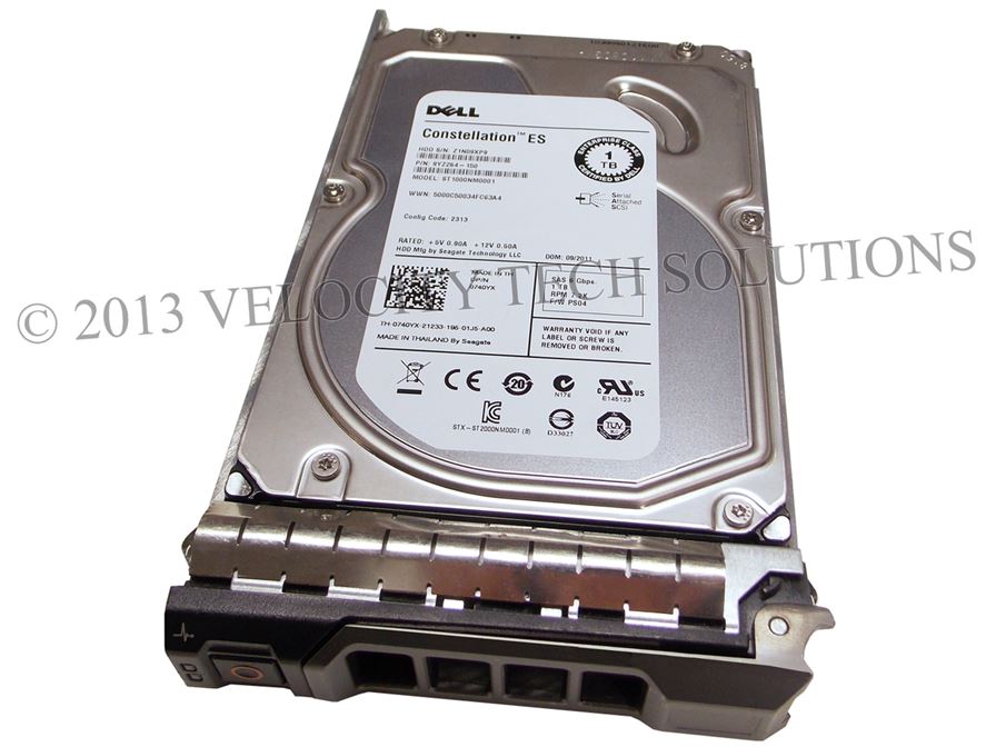 Dell Constellation Es 1TB 7.2K 6G SAS 3.5 " HDD ST1000NM0001 740YX W/F238F Caddy - Foto 5