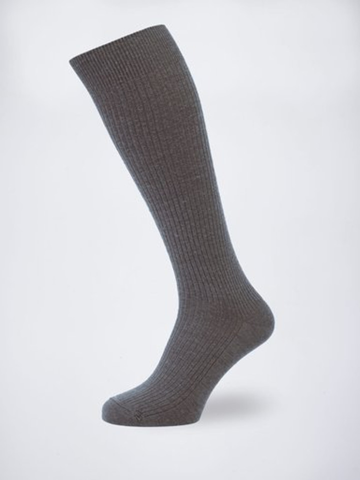 Grey HJ Knee High Wool Rich Socks
