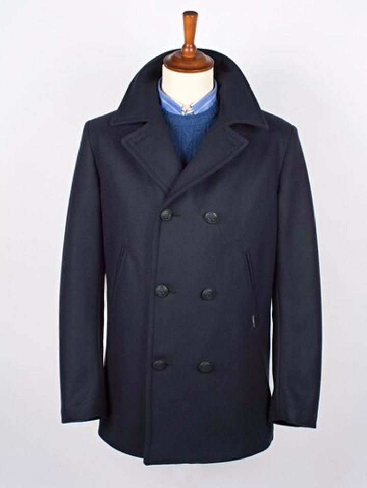 Men's Navy Blue Reefer Jacket