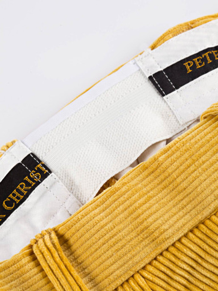 Men's Corn Yellow Corduroy Trousers Waist