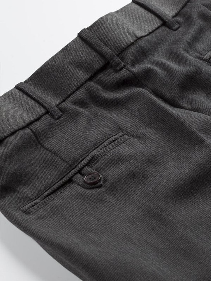 Men's Grey Cavalry Twill Trousers 100% wool Buttoned back pockets