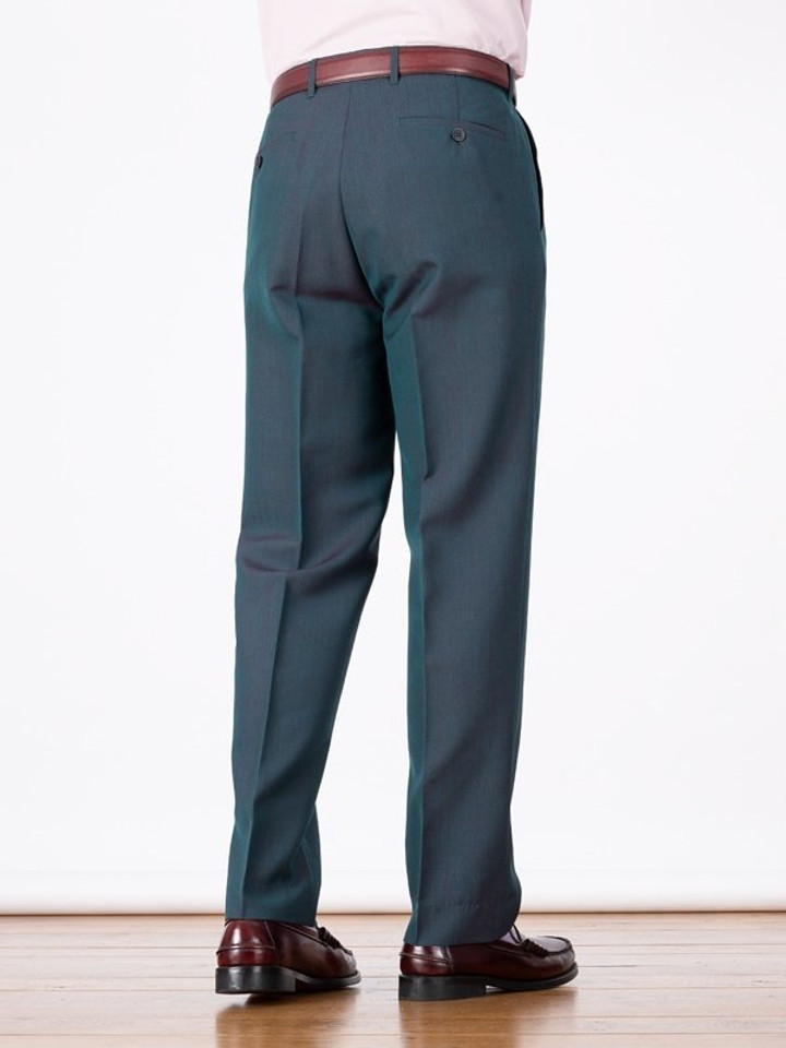 Men's Green Luxury Wool & Mohair Two Tone Trousers Model