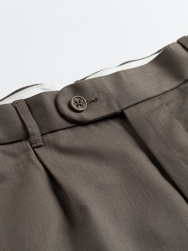 Men's Grey Deluxe Wool & Silk Trousers Buttoned Front