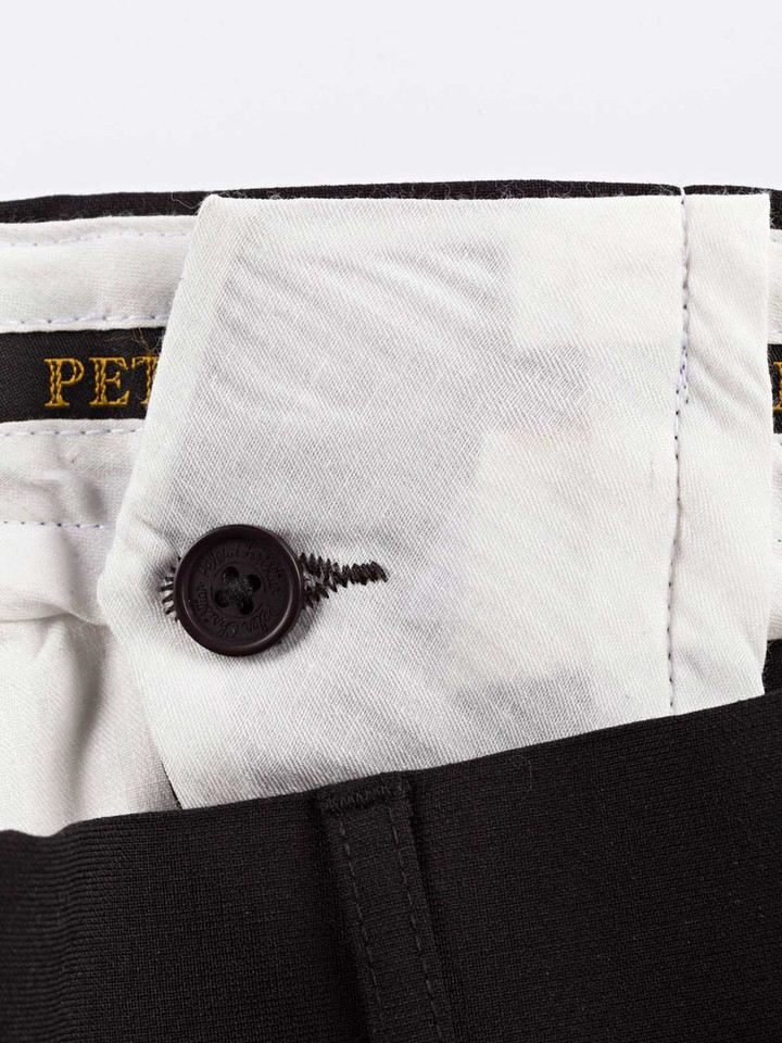 Men's Black Smart Trousers Inside Button