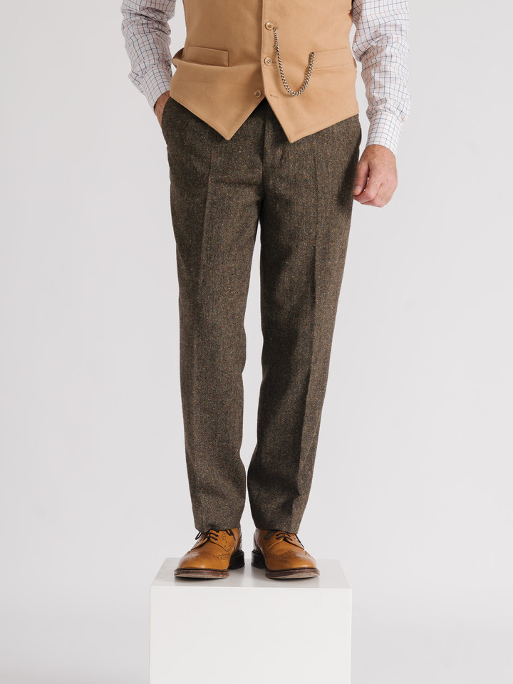 Bronze Fine Donegal Tweed Trousers