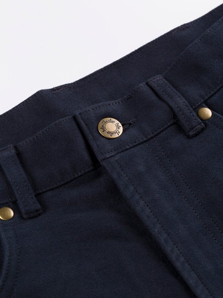 Men's Dark Blue Moleskin Jeans Button up