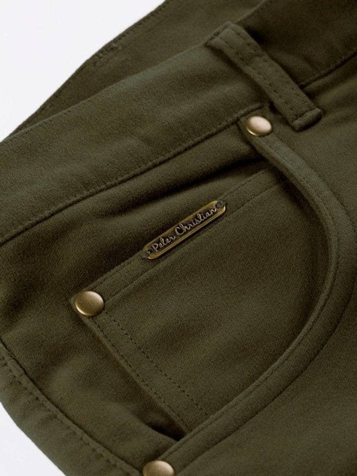 Men's Dark Green Moleskin Jeans 5 pockets
