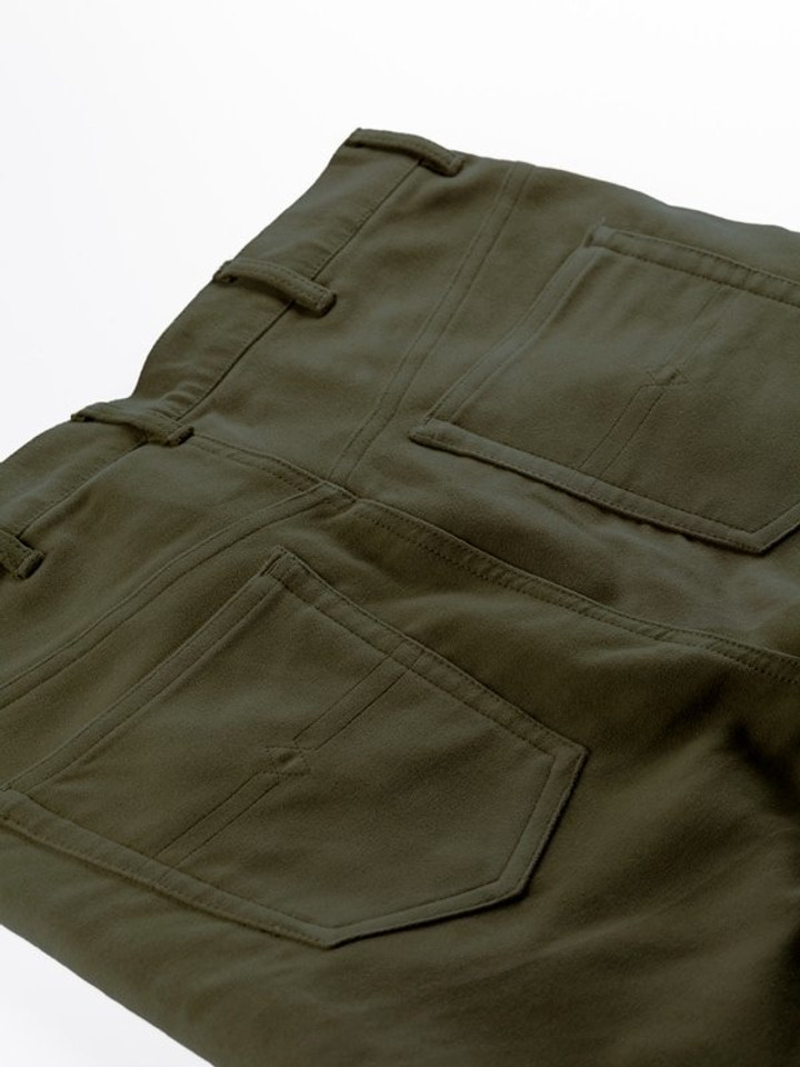 Men's Dark Green Moleskin Jeans back pockets