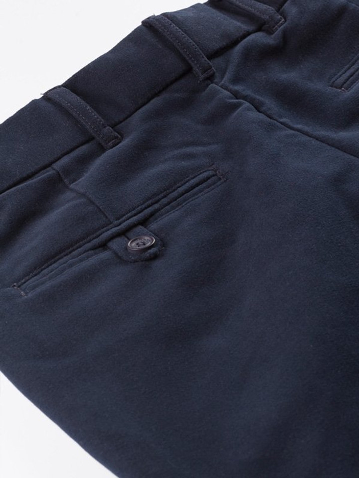 Men's Dark Blue Moleskin Trousers Rear Pocket