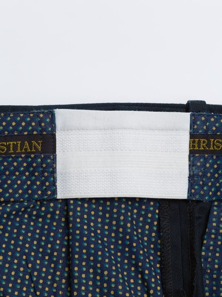 Men's Navy Blue Cotton Pleated Chino  ShortsExpanding Waistband