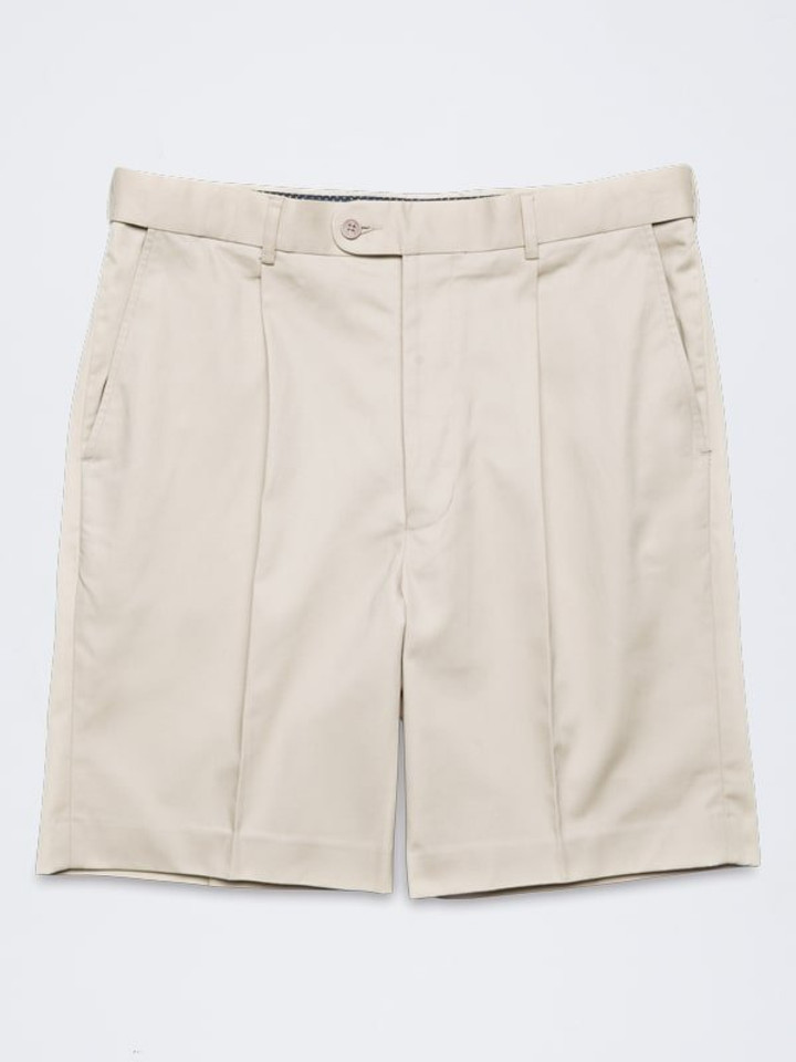 Men's Stone CottonPleated Chino Shorts