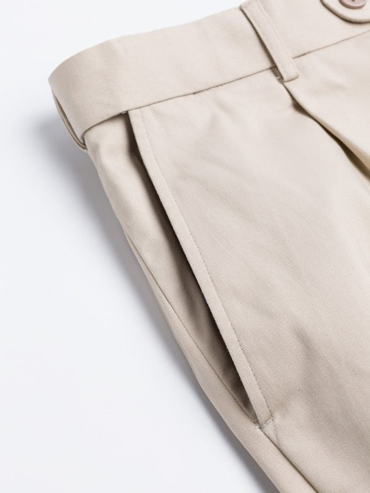 Men's Stone CottonPleated Chino Shorts Pocket