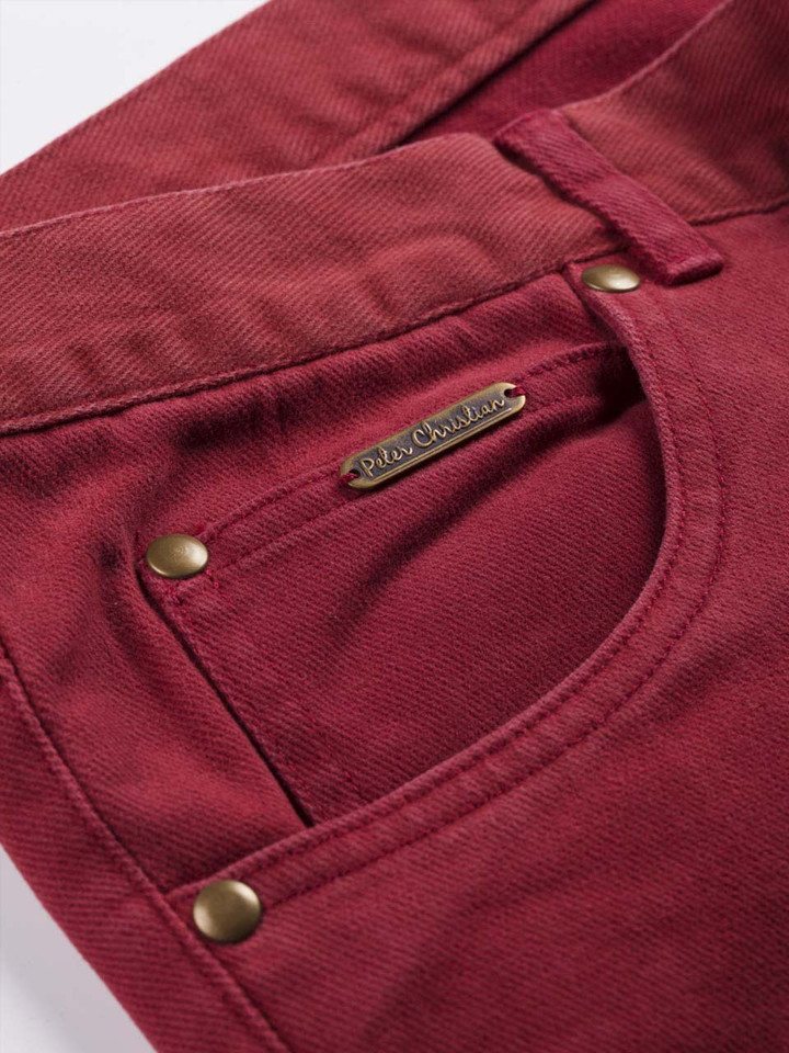Men's Brick Red Drill Jeans Pocket