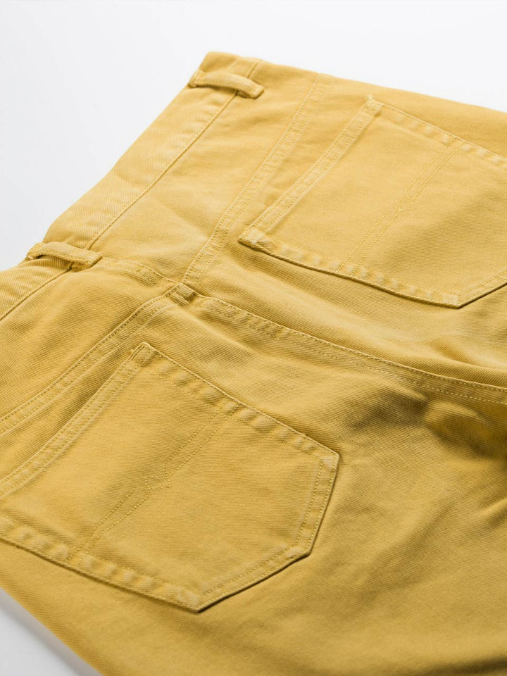 Men's Mustard Yellow Drill Jeans Back