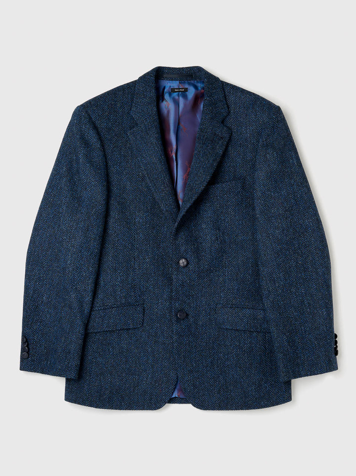 Men's Blue Herringbone Harris Tweed® Jacket