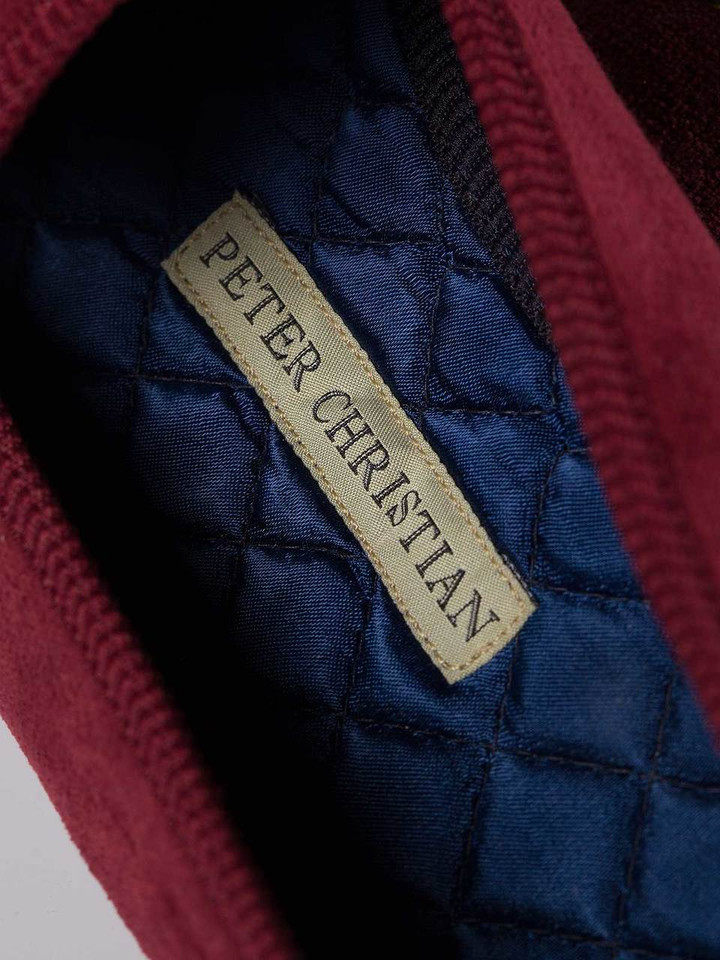 Men's Burgundy Velvet Albert Slippers Lining