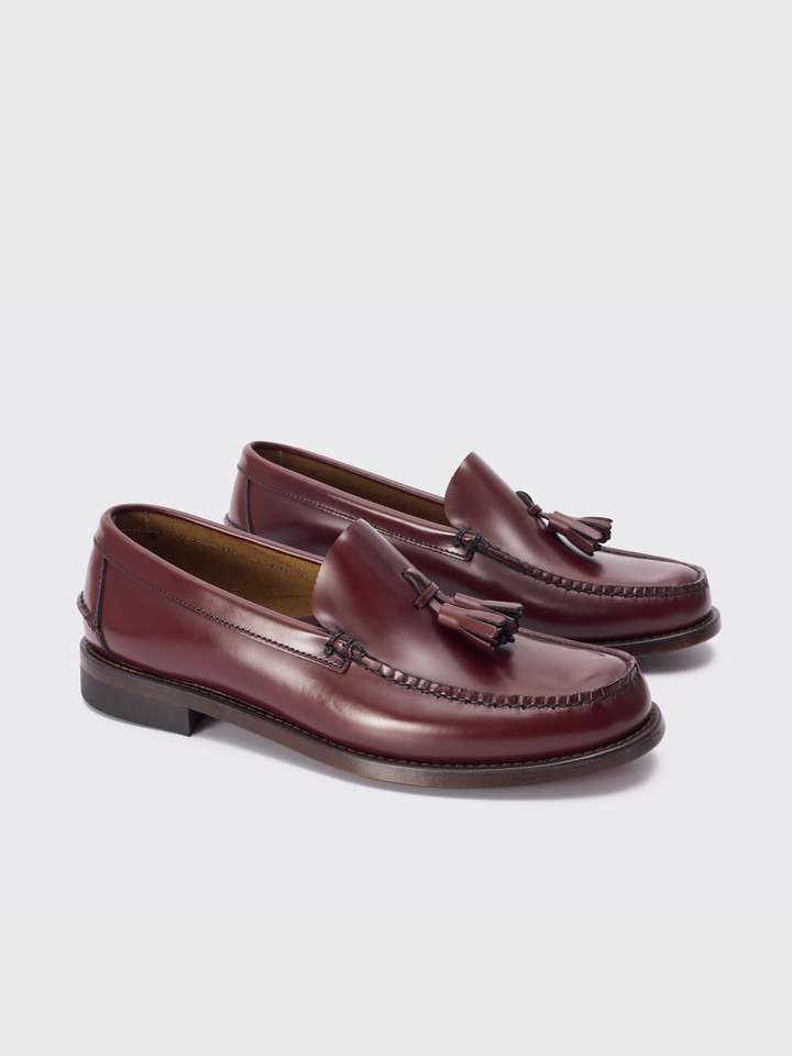 Men's Oxblood Red Tasselled Leather Loafer