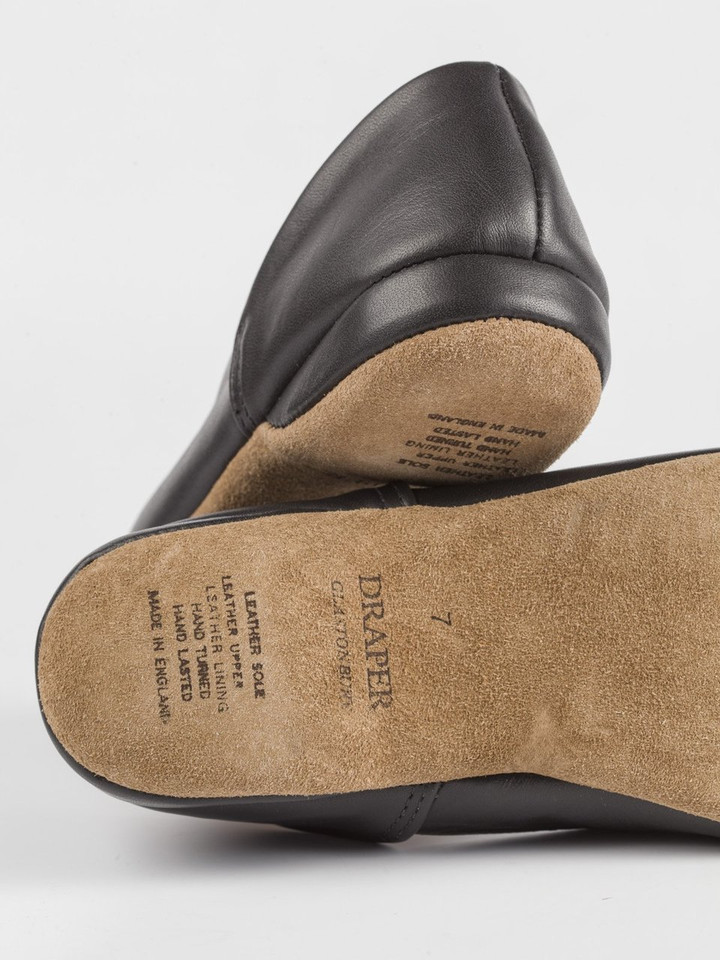 Men's Black Draper Leather Slippers Sole