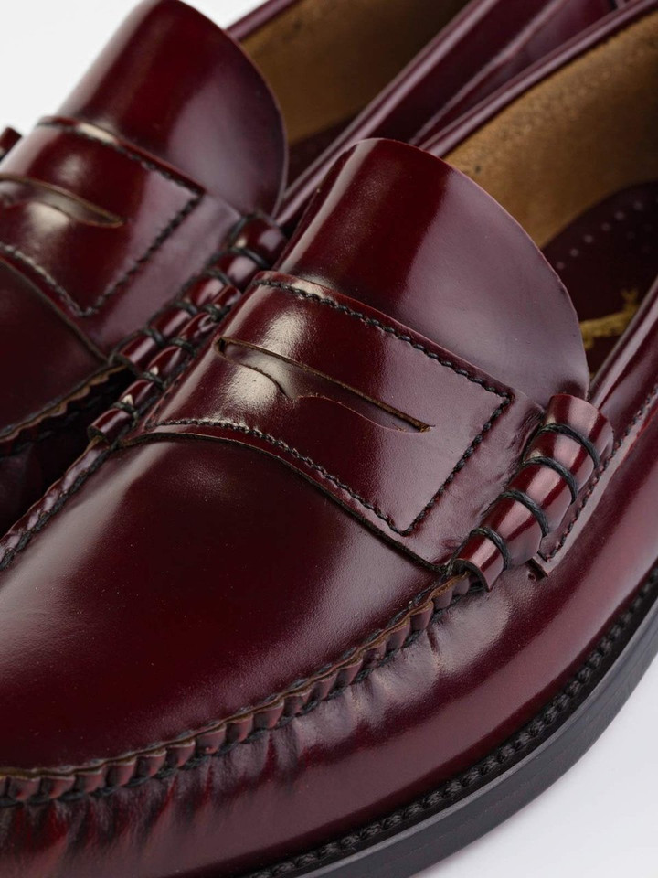 Men's Oxblood Penny Loafer Leather Uppers