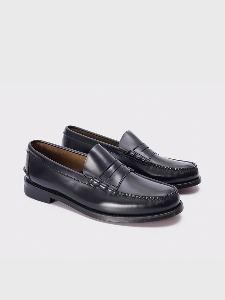 Men's Black Penny Loafer Both