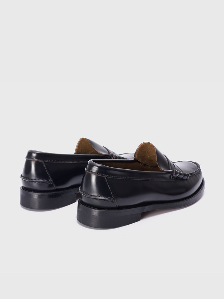 Men's Black Penny Loafer Heels