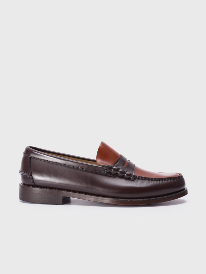 Men's Brown Two Tone Penny Loafer