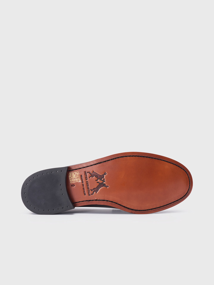 Men's Brown Two Tone Penny Loafer - Leather Sole