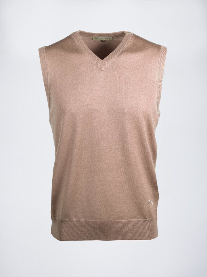 Men's Doe Beige Merino Wool Slipover