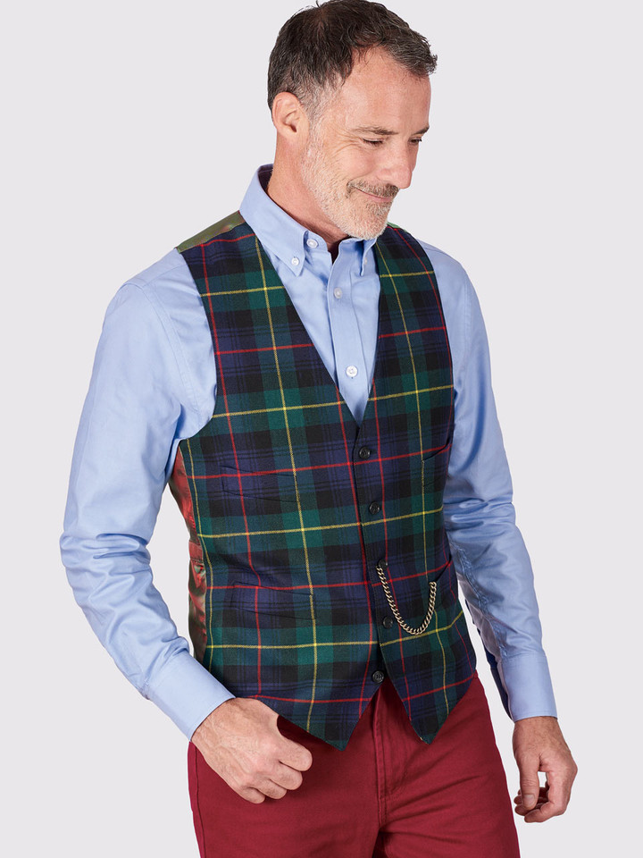 Men's Tan Beige Brown Moleskin Waistcoat On Model
