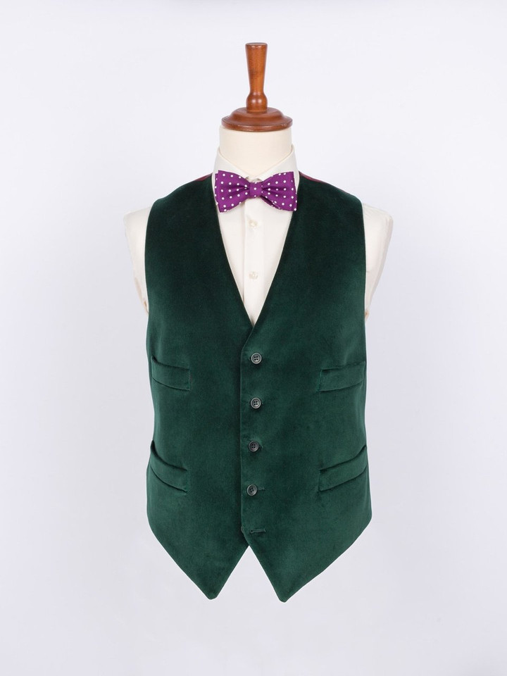 Men's Emerald Green Velvet Waistcoat
