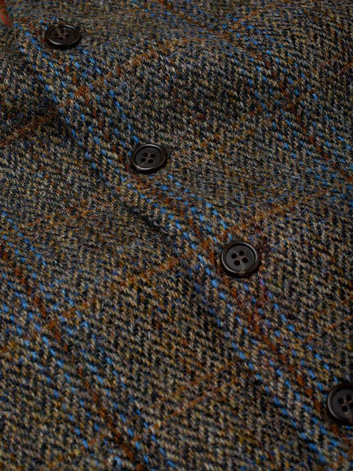 Men's Green Brown Harris Tweed® Waistcoat Fabric