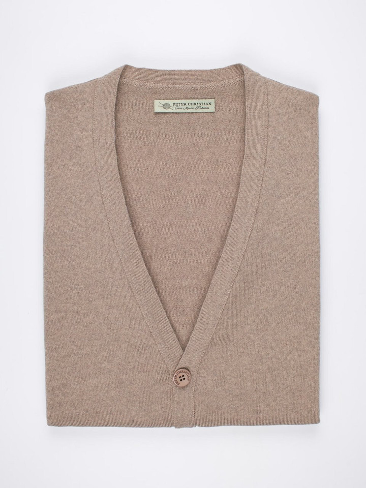 Men's Doe Beige Merino Wool Waistcoat Folded