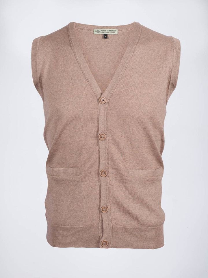 Men's Doe Beige Merino Wool Waistcoat