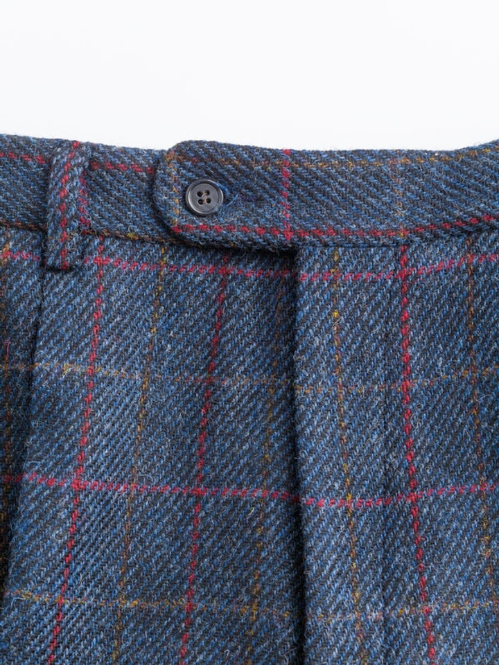 Close Up of Slate Blue Harris Tweed® 2 Piece Suit Trousers Fabric